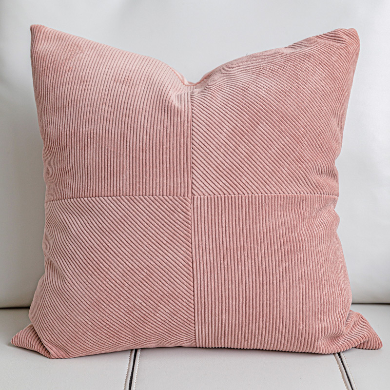 Nordic Ins Dirty Pink Splicing Pillow