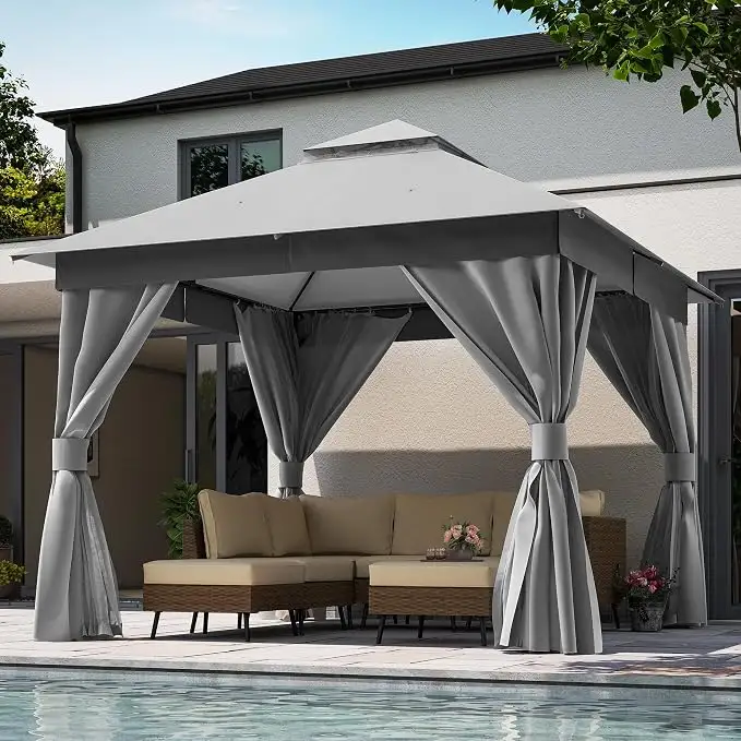 Patio Gazebo 10'x10', Outdoor Heavy Duty Party