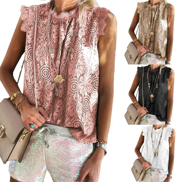Lace Top Sleeveless T shirt Women's Wear Pink - Shop at LoveMi