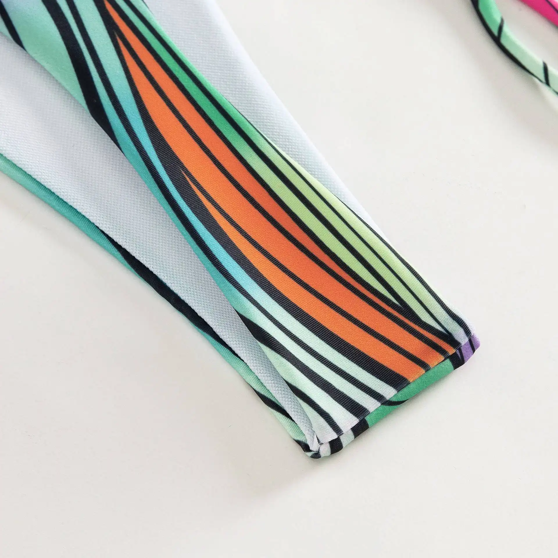 European And American Tassels High Elastic Swimsuit Split Bikini