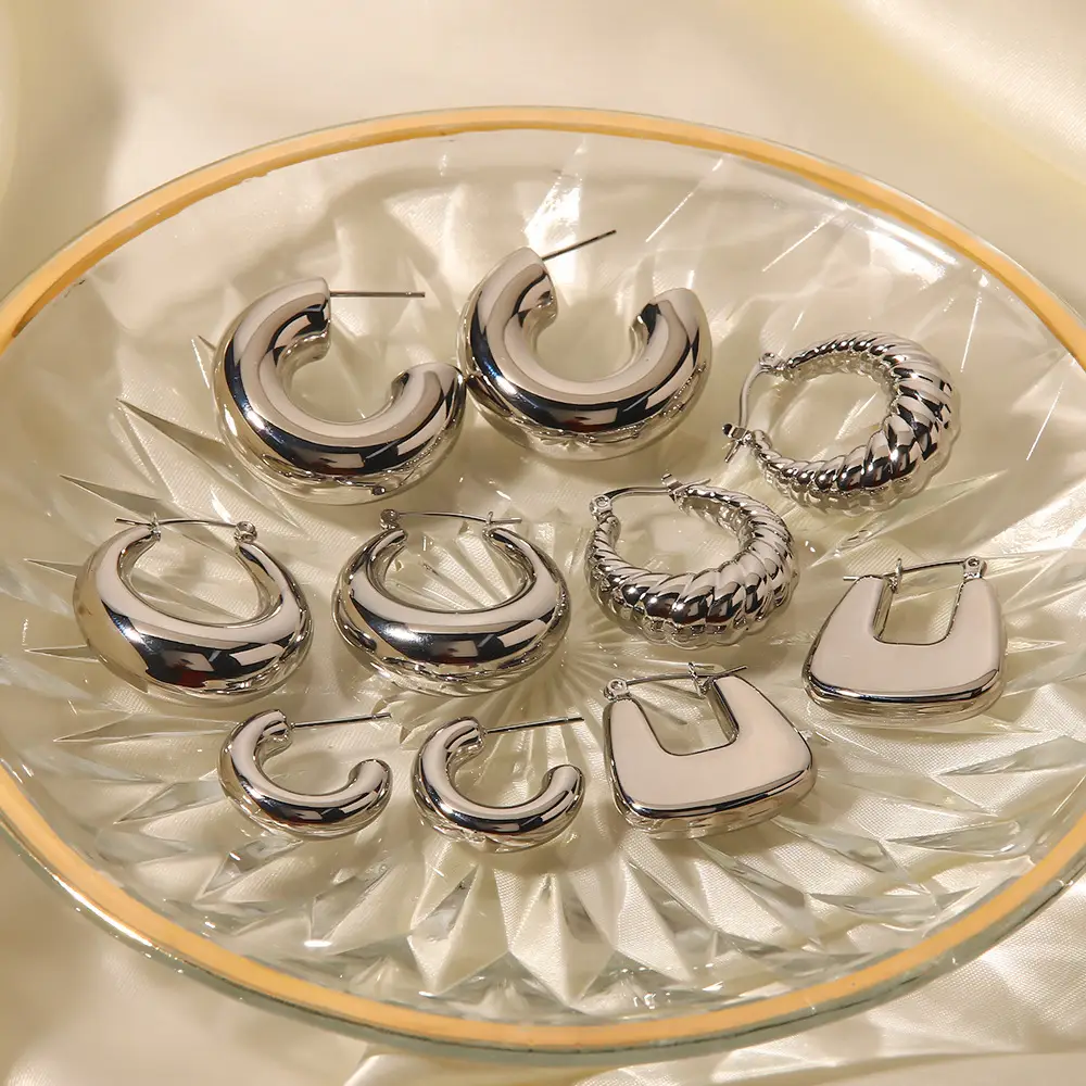 Stylish Temperament Simple Titanium Steel Steel Earrings