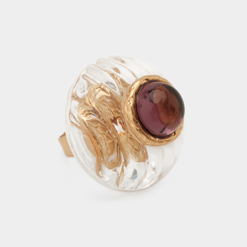 Title 5, Damenmode Lucite Ring mit simplen, kontrastreic...