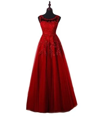 Summer Banquet One-shoulder Bridesmaid Dress Long Style - Wine