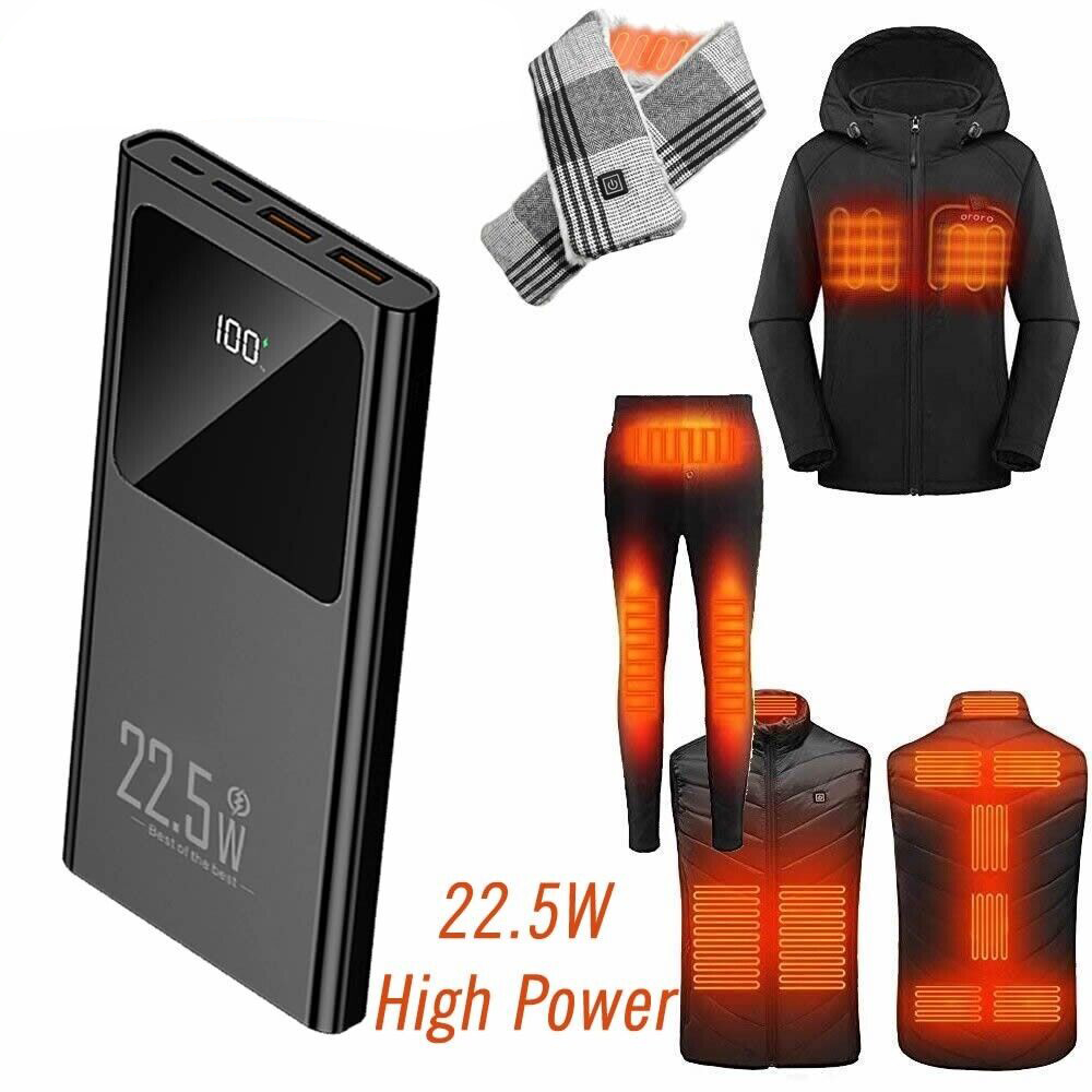 5V 3A Power Bank For Electric Heated Vest Jacket Body Warmer USB Fast Charger