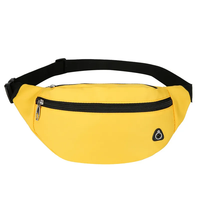 Sports Outdoor Waist Bag Solid Color Chest Mobile Phone Coin Purse - Yellow