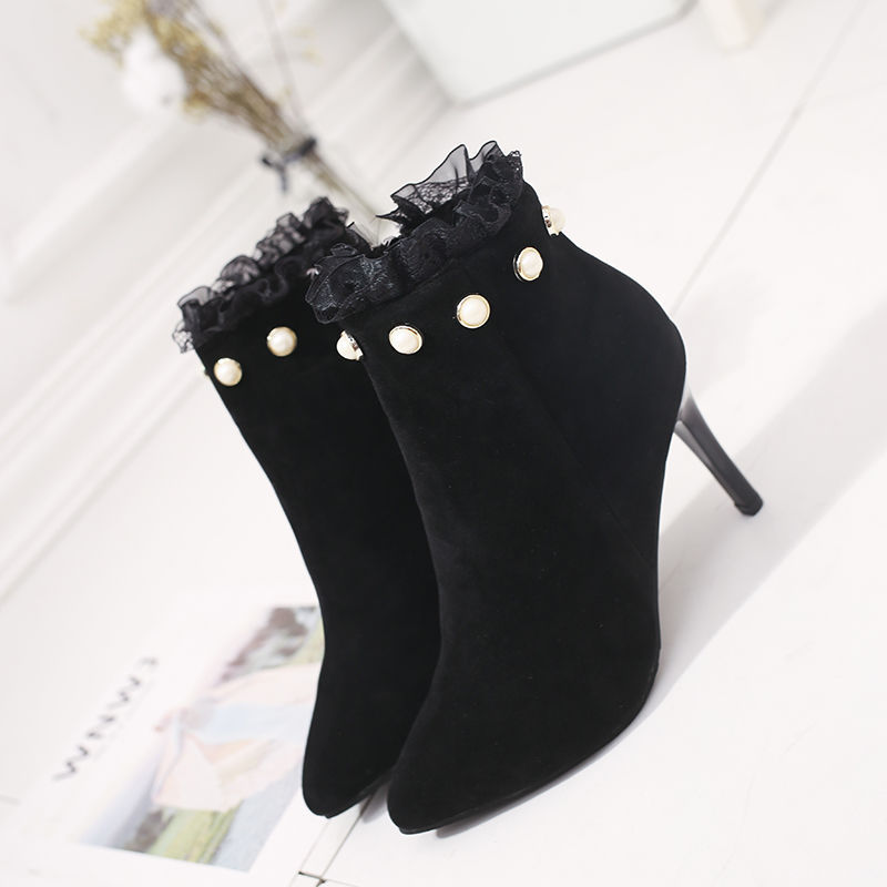 High Heeled Pointed Toe And All Match Warm Women's Shoes