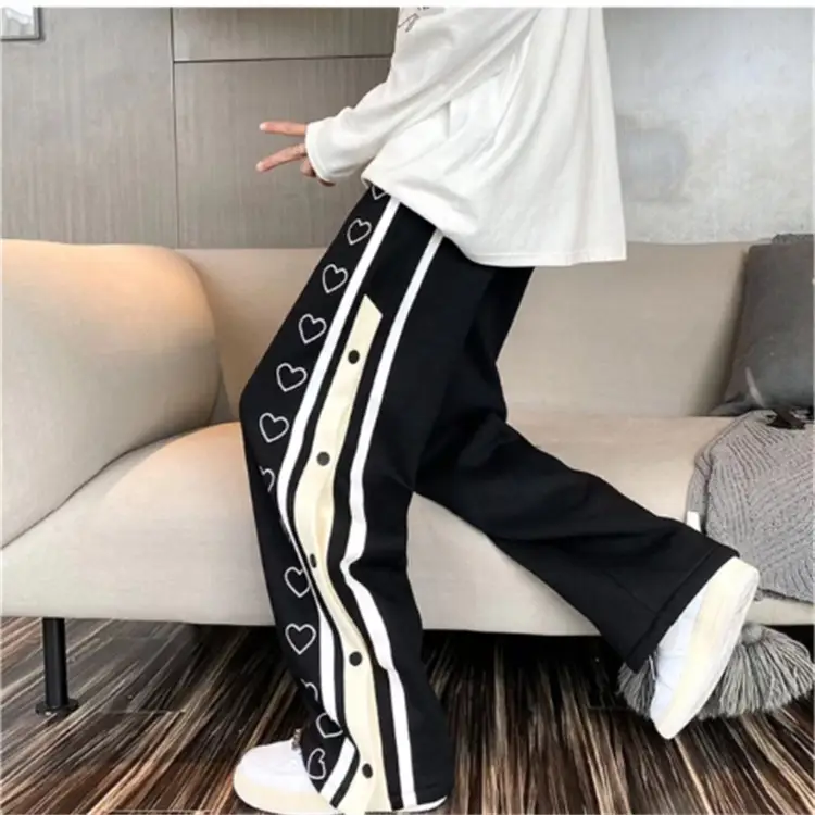 New Design Sense And Versatility Straight Breasted Love Wide Leg Pants