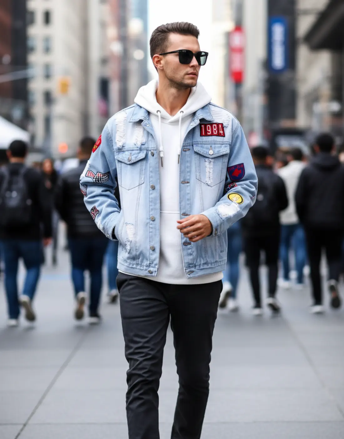 Form-fitting Denim Jacket For Men