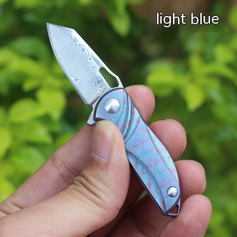 Title 5, Mini Damascus Folding Knife Gift