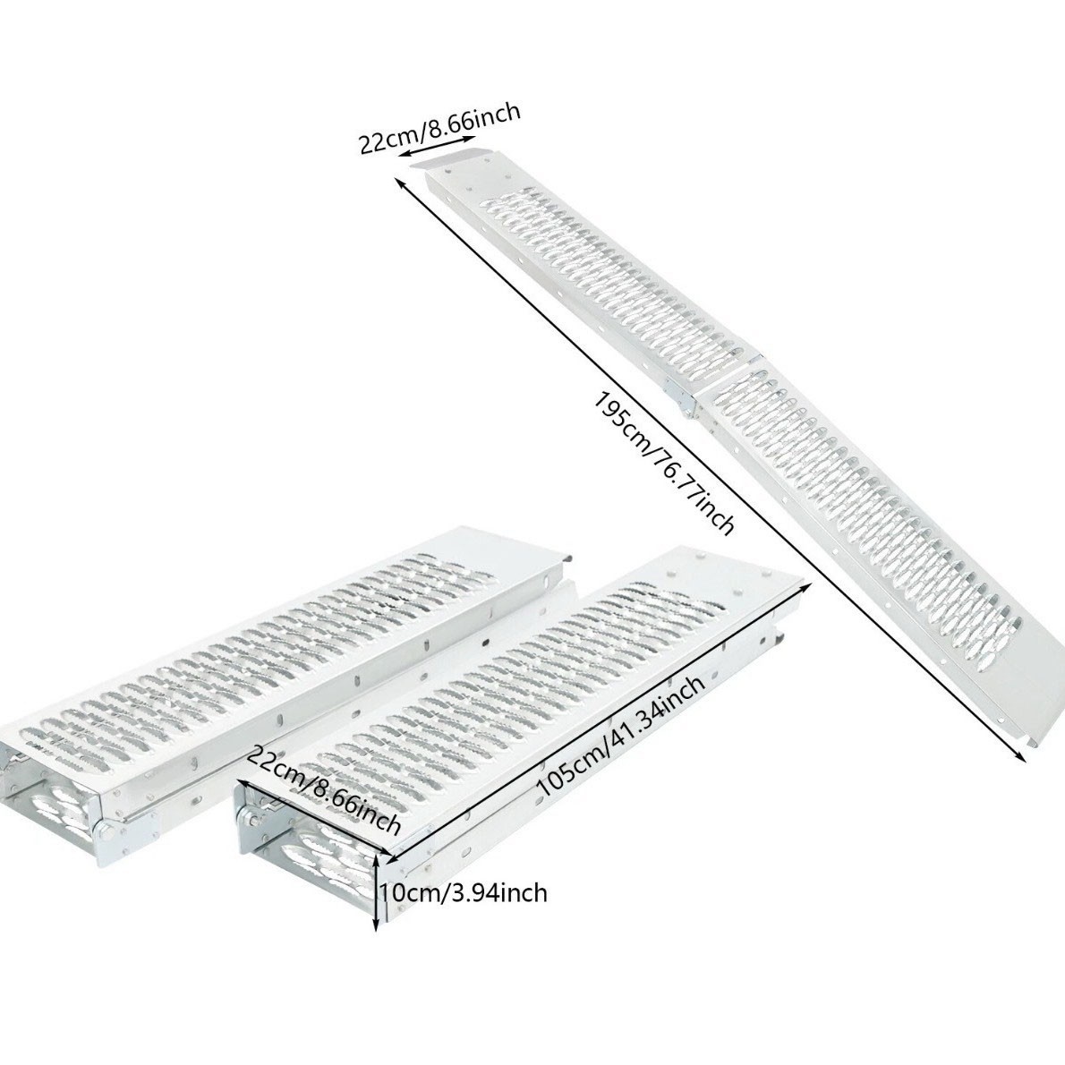 Loading Ramps Steel Folding 195CM 573lbs For Trailer Motorbike Bike Universal