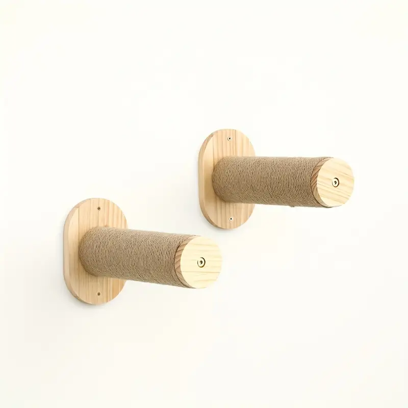 Wall Cat Tree - Space-Saving, Versatile Indoor Activity Center With Sisal Rope Scratching Board, Wooden Furniture, And Climbing Tube For Large And Small Cats - Perfect For Indoor Spaces