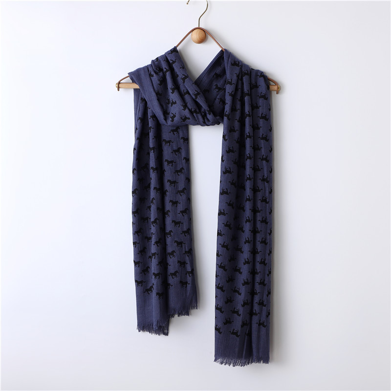 Solid Color Neutral Loose Beard Polyester-cotton Pony Print Loose Beard Tassel Men's Scarf