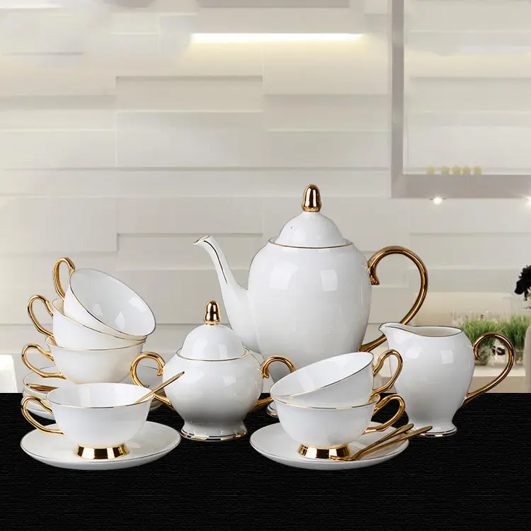 Bone China Gold-painted Coffee Cup and Saucer Afternoon Tea