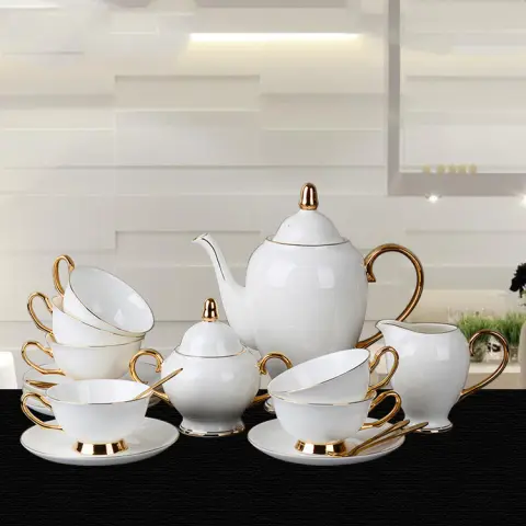Bone China Gold-painted Coffee Cup and Saucer Afternoon Tea