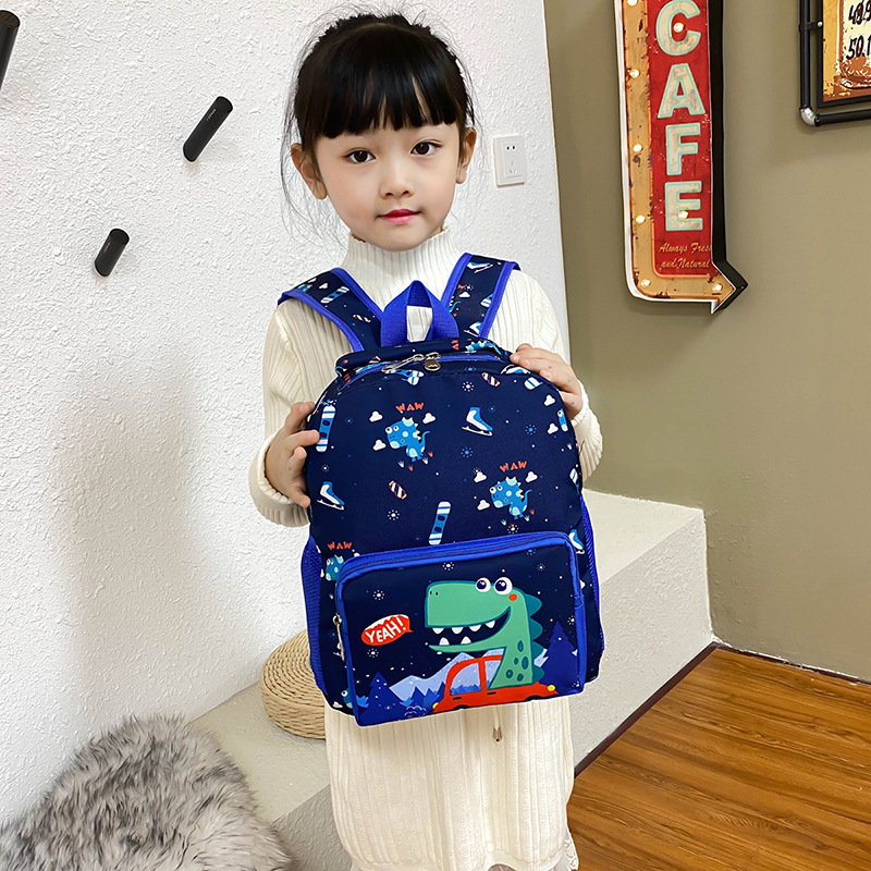 Children's Bag Cute Dinosaur Kindergarten Cartoon Print Male And Female Baby Backpack — foto 3