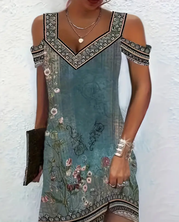 Fashionable Printed Women's Sleeveless Dress