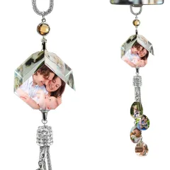 Car Pendant Photo Creative Rearview Mirror Crystal - Rubiks 7Photos - View 1