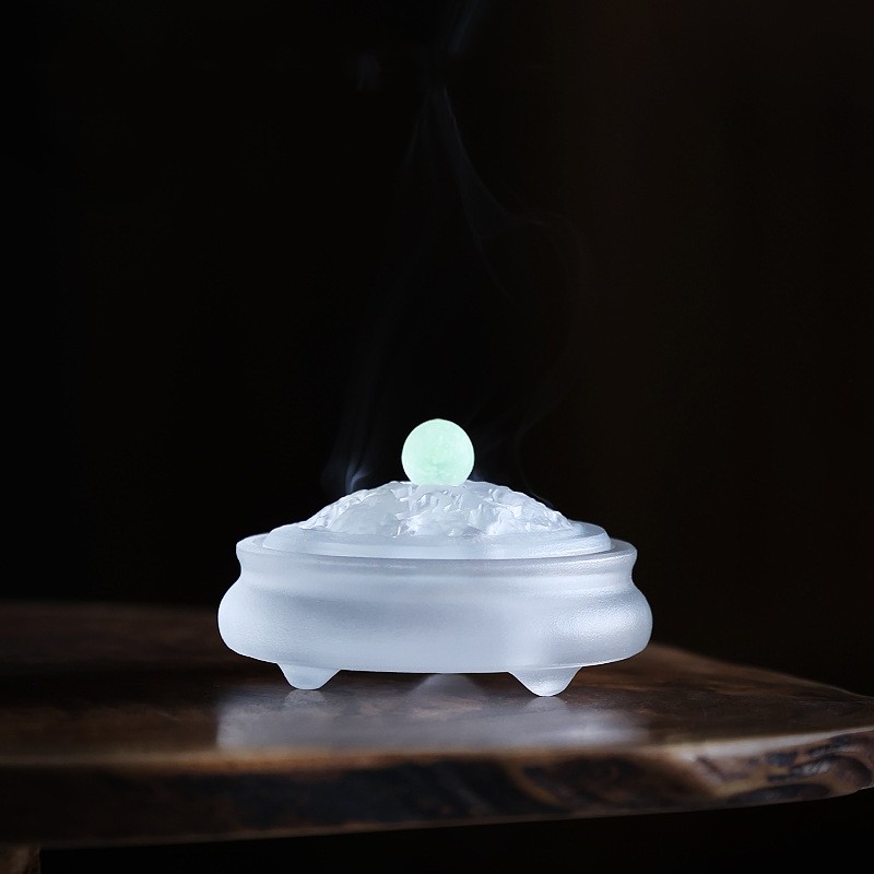 Title 6, Home Indoor Xiangyun Three-legged Glass Incense...