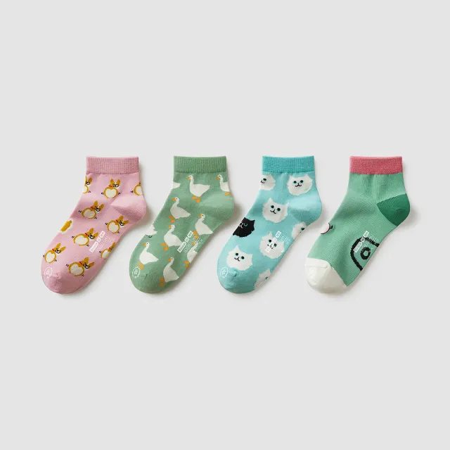 Sports Short Cotton Cat And Dog Short Socks Female C - Shop at LoveMi