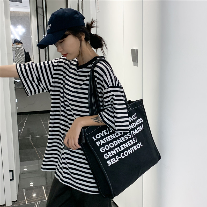 Original Niche Letters Simple Literary Large-capacity Canvas Bag