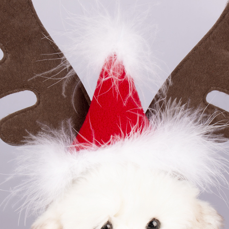 Title 4, Christmas Pet Headdress Dog Adjustable Elk Bell...