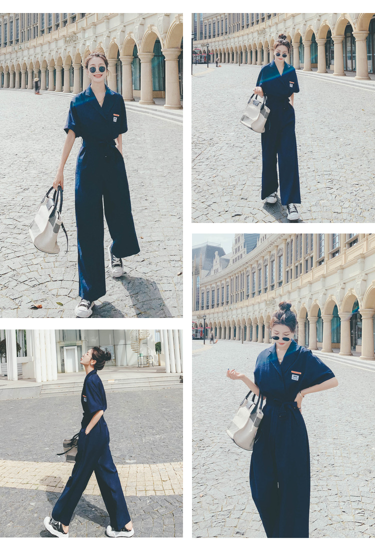 V-Neck Straight-Leg Jumpsuit, picture 6 of 8