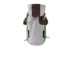 Waterproof Dog Outdoor Jacket With Hood & Multiple Pockets, Reflective Pet Hiking Coat With Leash Ring - Brown - View 1