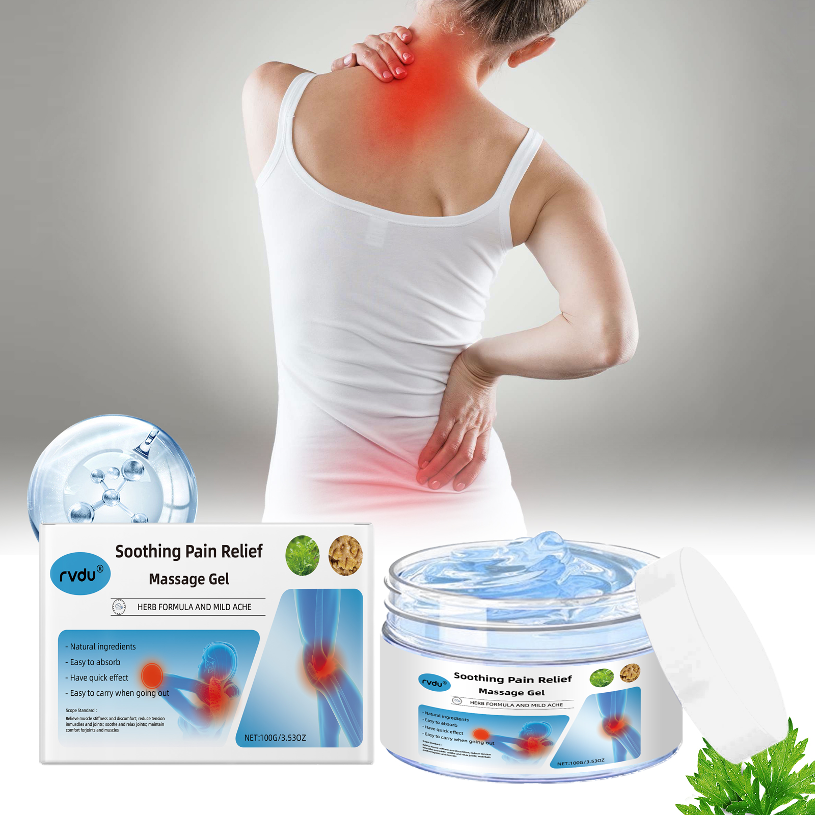 Rvdu JointCare Gel Knee Lumbar Shoulder Neck MusclePain Body Care Massage Cream Gel