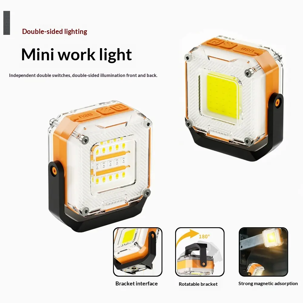 Multifunctional Double-Sided Cob Magnetic Camping Style Light