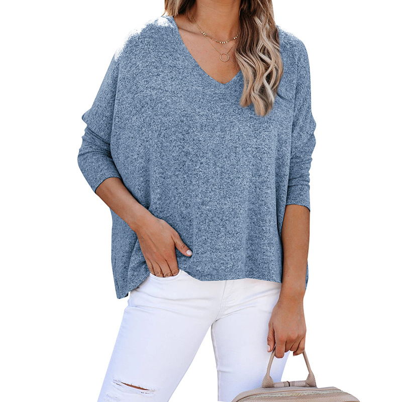 Title 11, Bat Sleeve V-Neck Loose Pullover Top