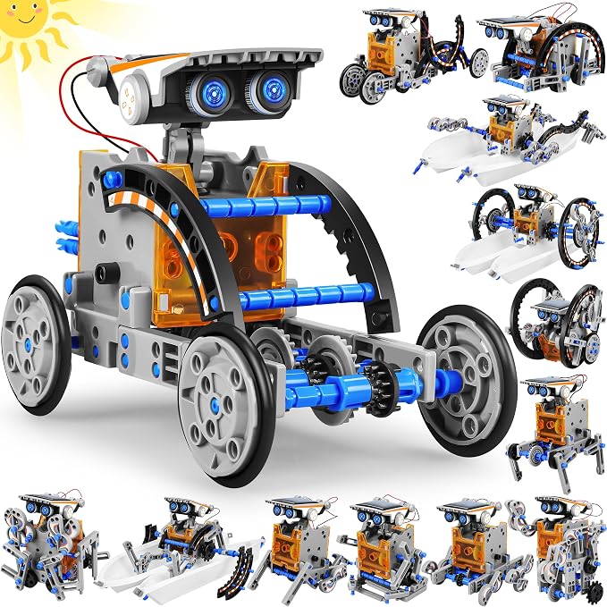 13-In-1 STEM Solar-Powered Robot Building Kit, Educational Science Toy
