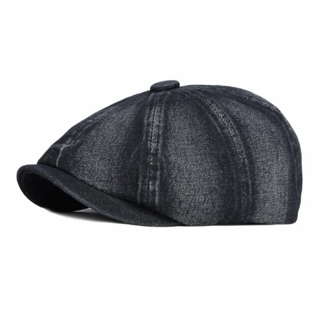 New Washed Denim Octagonal Hat For Women Black - Shop at LoveMi