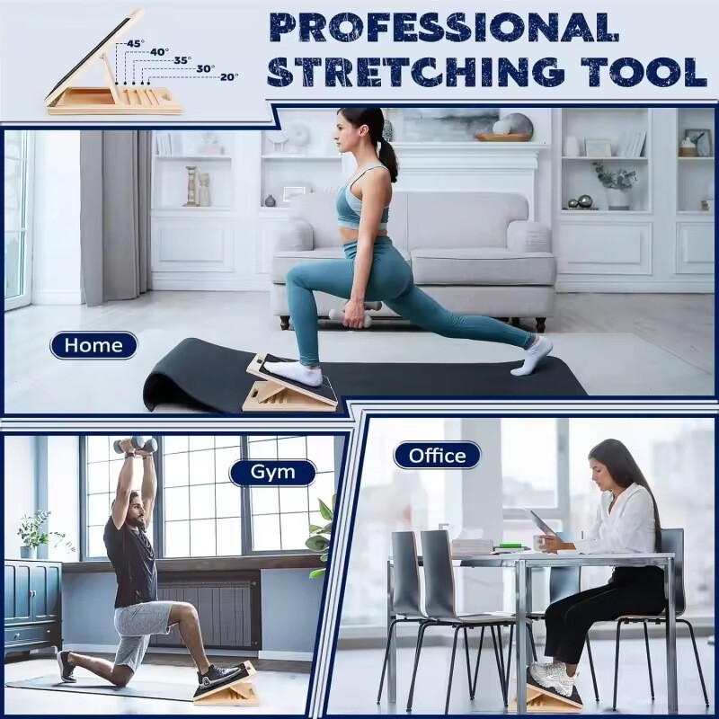 New Wooden Calf Incline Board For Yoga Workout Slant Stretcher Folded — image 5