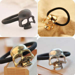 European and American accessories punk solid metal bone skull skull skull hair rings Skull - Shop at LoveMi