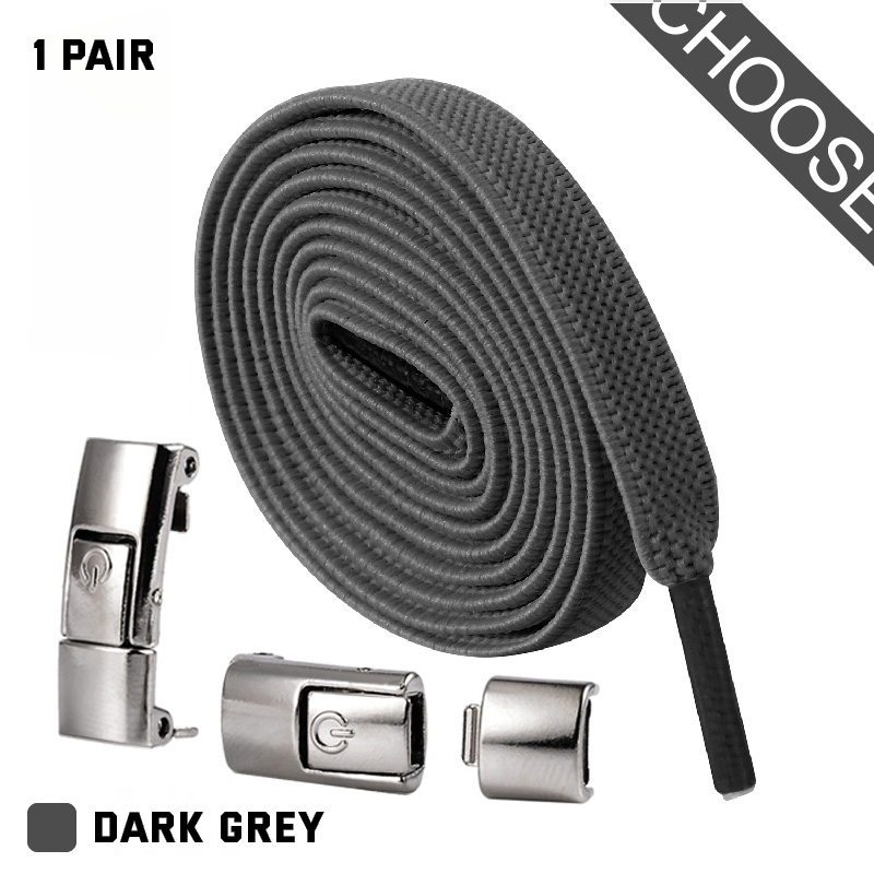 Lacci per scarpe Press Lock senza lacci elastici sneaker 8 mm allargati piatti senza lacci - Foto 24 di 40