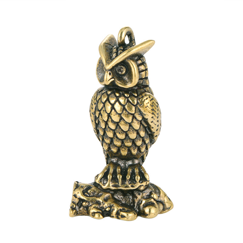 Title 6, Household Brass Distressed Owl Decoration