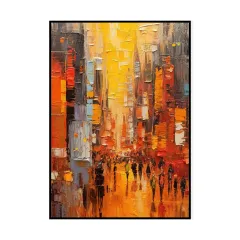 Modern Cityscape Hand Painted Minimal Art Acrylic Textured Abstract Painting Large Wall Art Pictures For Living Room Home Decor Bedroom - Without I... - View 1