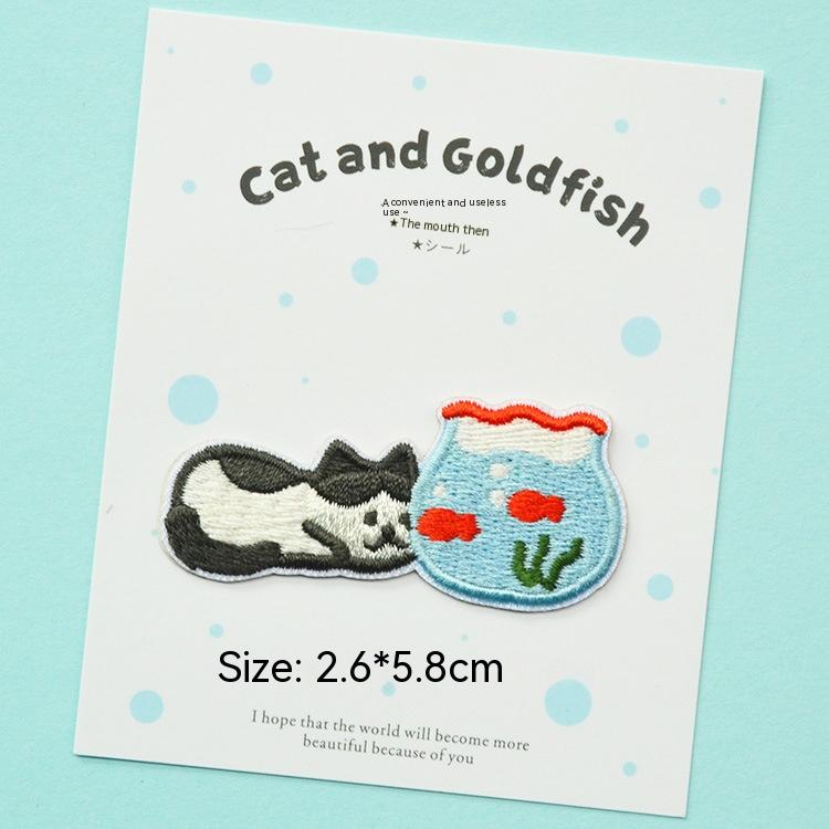 Title 3, Cat Goldfish Clothes Decorative Bag Diy Embroid...