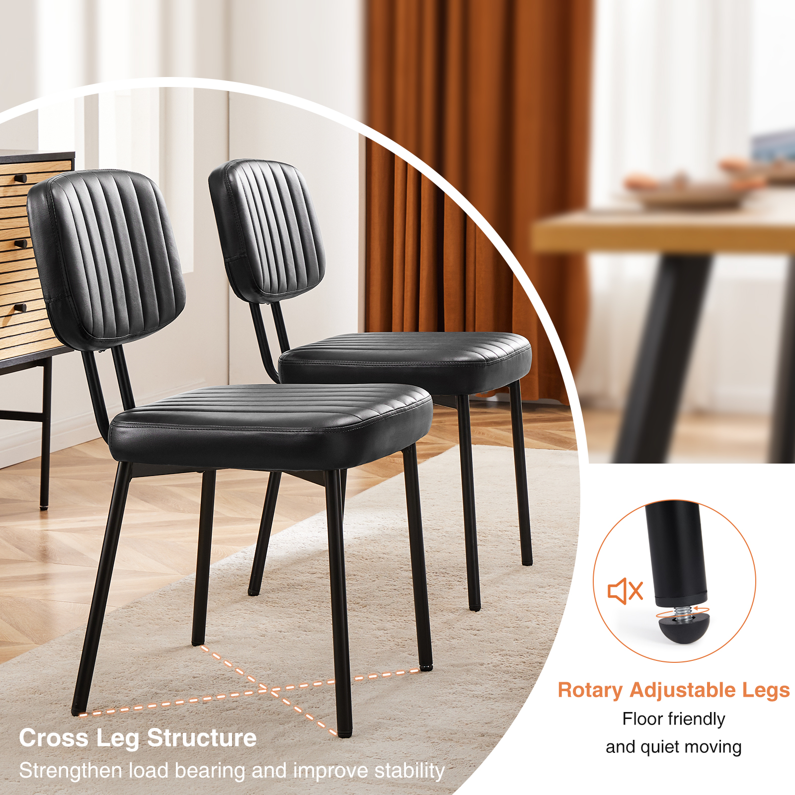 Dining Room Decorative Chair With Artificial Leather Cushion_voghion.com