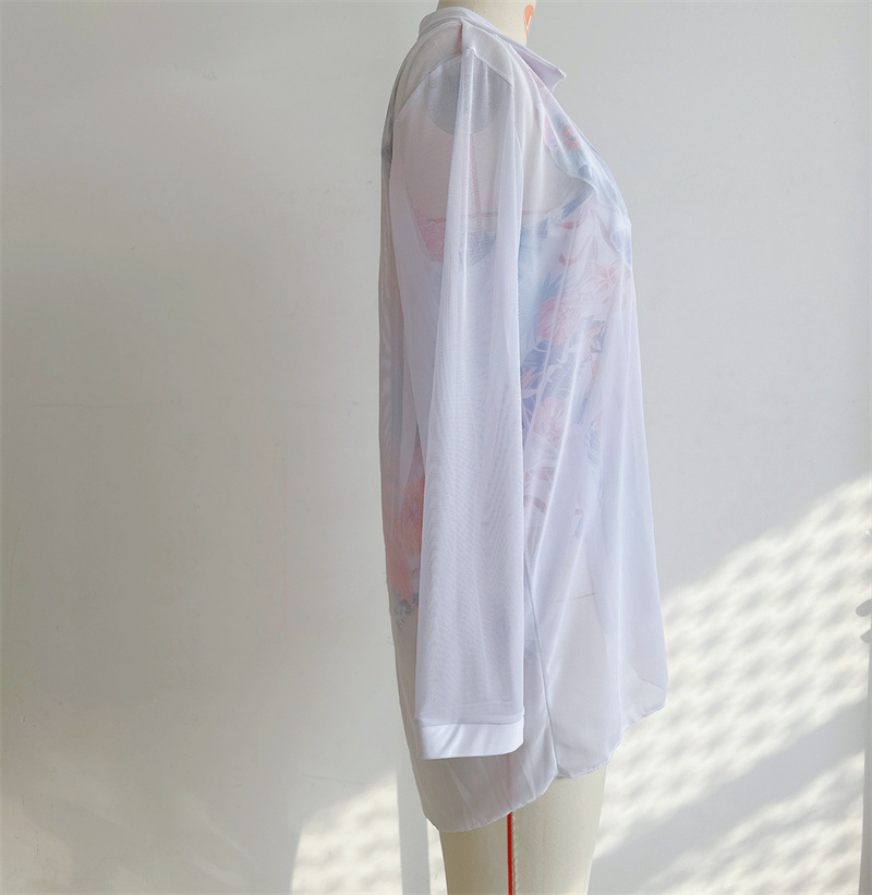 Beach Holiday Swimwear Women's Mesh Mask Shirt