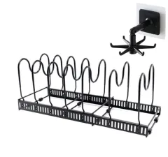 Retractable Multi-layer Folding Wrought Iron Multifunctional Storage Rack - Set - View 1