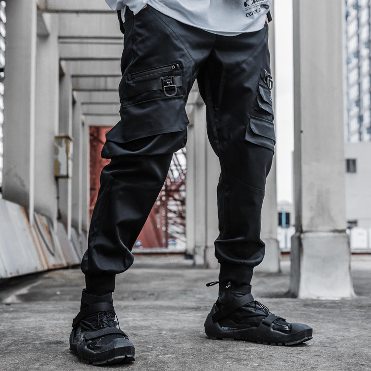 Men's Trousers Dark Functional Tooling Multi-pocket Composite