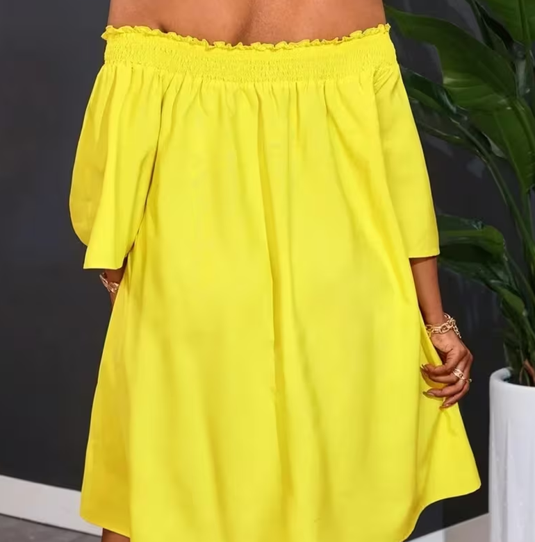 Resort Style Off-Shoulder Loose Dress For Women
