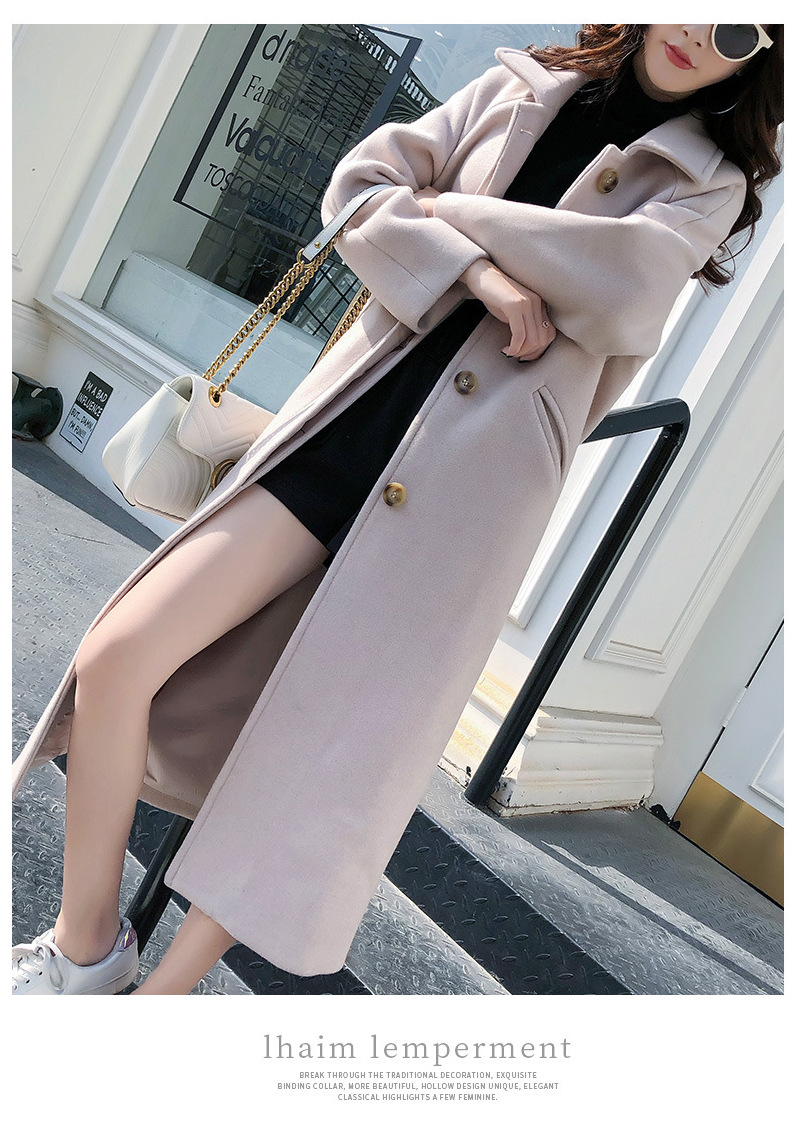 Fashion Long-sleeved Lapel Women's Woolen Coat