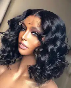 European And American Ladies Wig Black Lace Partial - Black - View 1