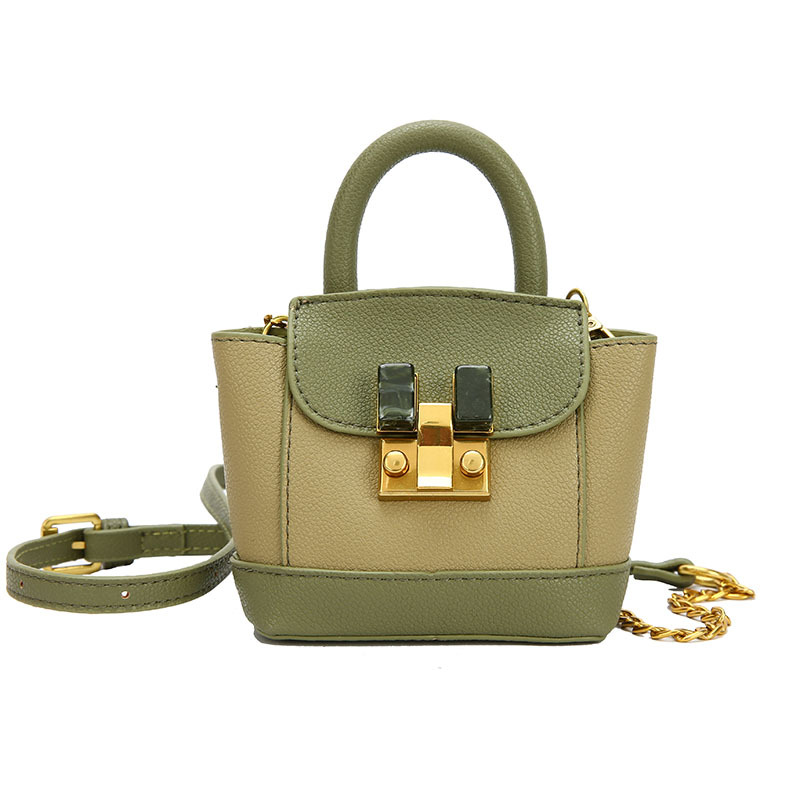 Mini Bag Female Fashion High end Sense Single Shoulder Messenger Portable Bucket Bag Green - Shop at LoveMi