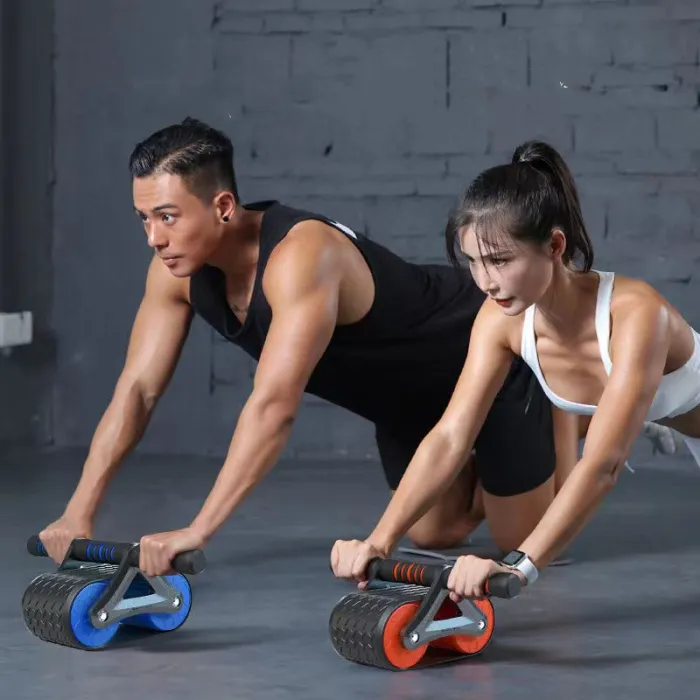 Double Wheel Ab Roller with Automatic Rebound, Core Exercise Wheel for Home Workouts - detail photo 15
