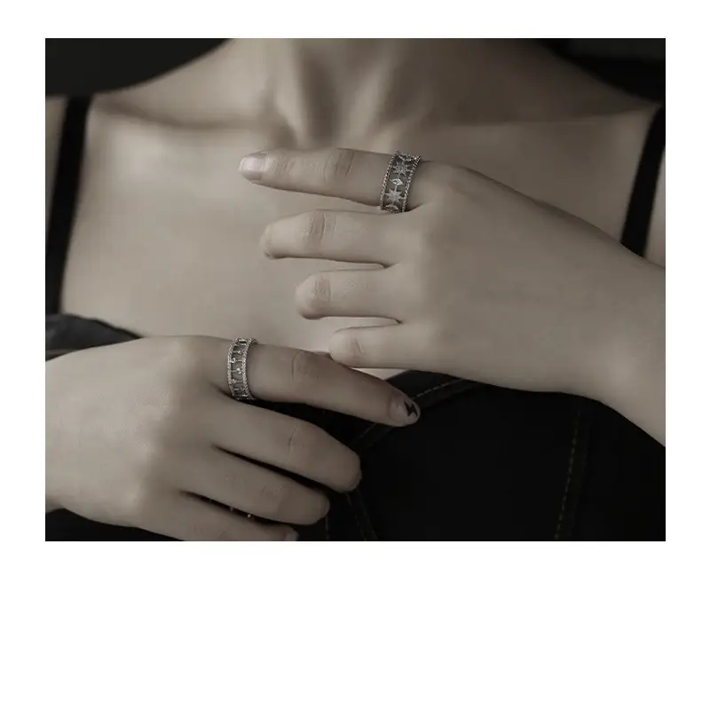 Cool Wind Versatile Zircon Set Star Circle Ring