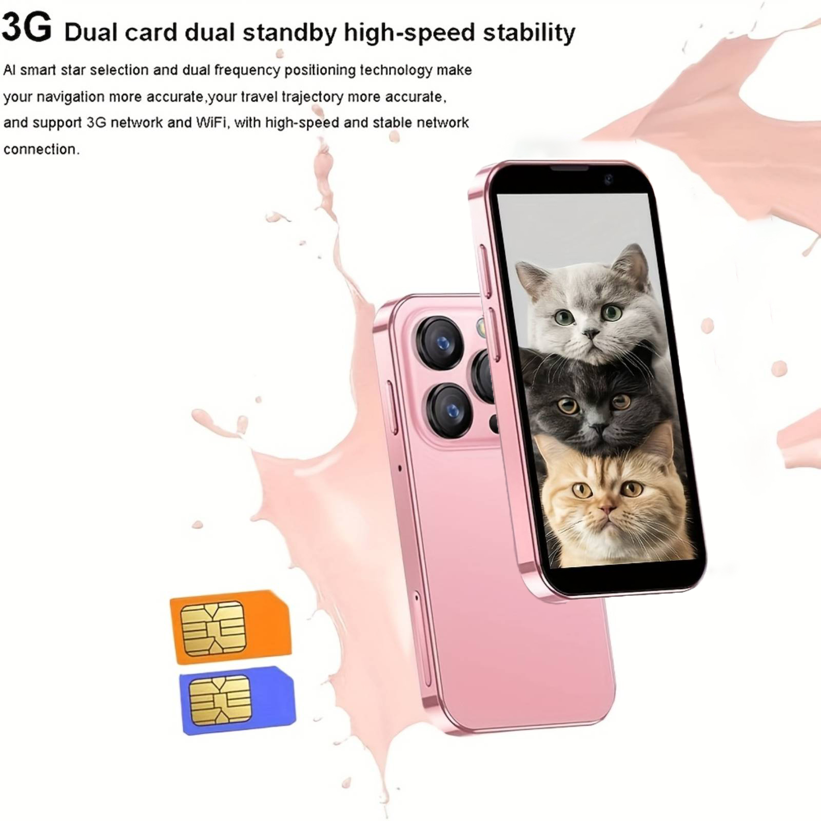 Mini Phone Unlocked World's Smallest 3.0in HD Touch Screen Mini Smartphone Android 8.1Compact Mobile Phone For Kids &Students Cell Phone Wih Quad-Core Dual SIM Face LD2GB-16GB — foto 5