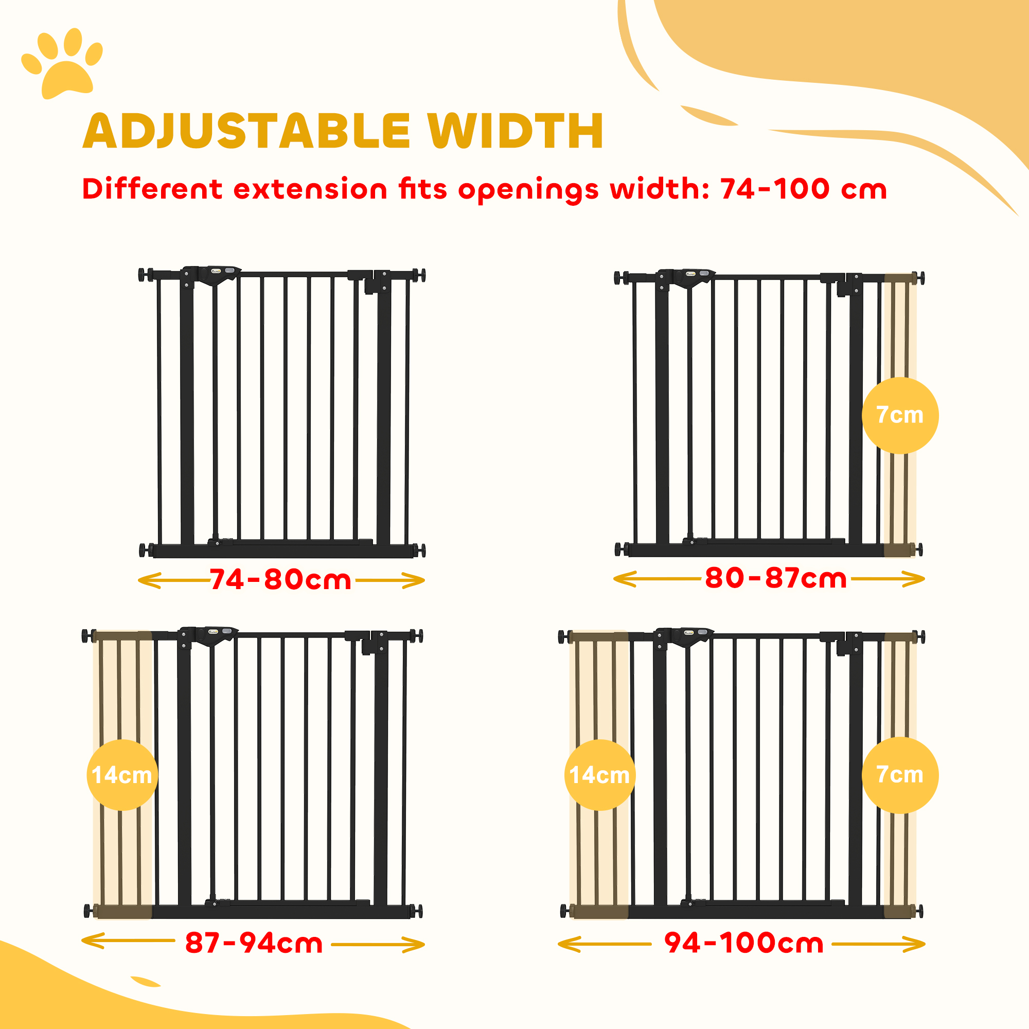 Adjustable Safety Door With Two Extensions And Four Screws, Black — image 9